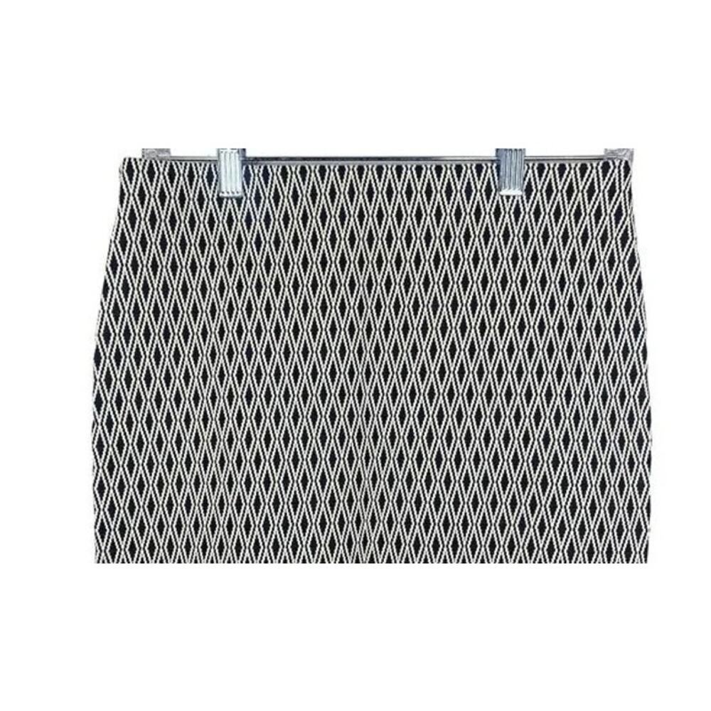 Zara Texture Pullon Diamond Mini Stretch Skirt Band Elastic Waist S Black White - Picture 10 of 15